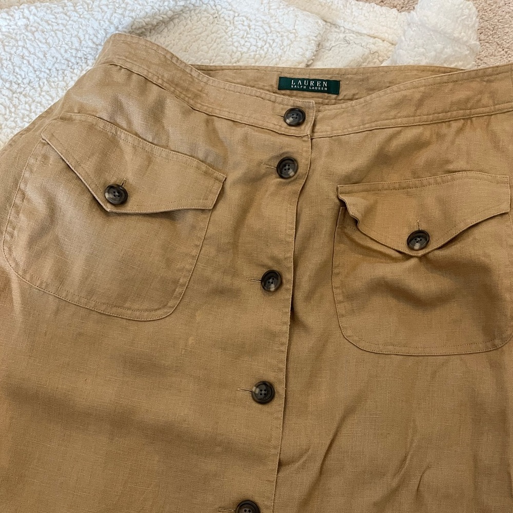 Ralph Lauren Linen Midi Skirt